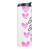 白シンプル文字ミニマルスタイル結婚ピンカハート タンブラー (回転左)