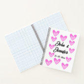 白シンプル文字ミニマルスタイル結婚ピンカハート ノートブック (内部)