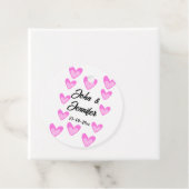 白シンプル文字ミニマルスタイル結婚ピンカハート フェイバータグ (インサイチュ)