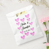 白シンプル文字ミニマルスタイル結婚ピンカハート フェイバーバッグ (封をした状態)