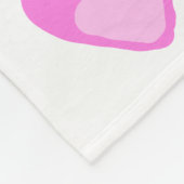 白シンプル文字ミニマルスタイル結婚ピンカハート フリースブランケット (角)