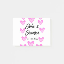 白シンプル文字ミニマルスタイル結婚ピンカハート ポストイット