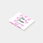 白シンプル文字ミニマルスタイル結婚ピンカハート ポストイット (アングル)