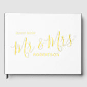 白シンプル文字リトルハートカスタムウェディング ゲストブック (正面)