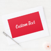 白シンプル文字付き明るい赤文字テンプレート 長方形シール (封筒)