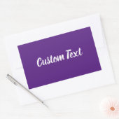白シンプル文字文字テンプレート付き紫色 長方形シール (封筒)