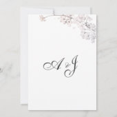 白シンプル桃色さくらんぼフローラ結婚ズ 招待状 (裏面)