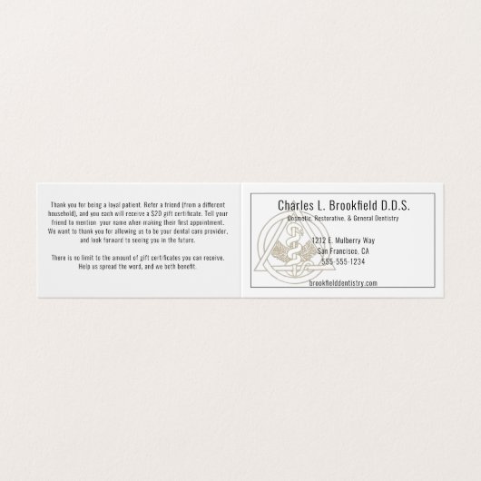 白シンプル歯医者の紹介 名刺 (外部フラット)