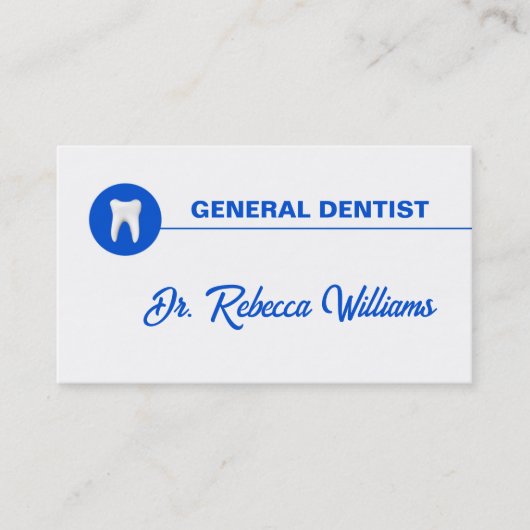 白シンプル歯歯アポイントメントアラーム 名刺 (正面)