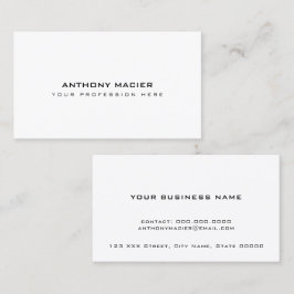 白シンプル澄ん白ミニマル 名刺