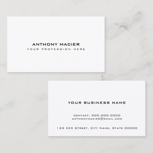 白シンプル澄ん白ミニマル 名刺 (正面/裏面)