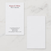 白シンプル白モダンプロフェッショナル垂直 名刺 (正面/裏面)