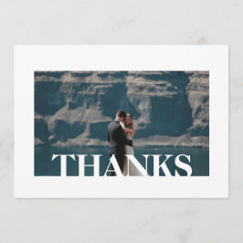 白シンプル白THANK YOU PHOTO MESSAGE CARD サンキューカード