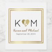 白シンプル結婚に愛のモノグラム ワインラベル (シングルラベル)