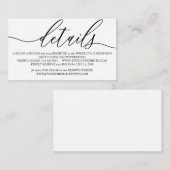 白シンプル結婚モダン詳細 エンクロージャーカード (正面/裏面)