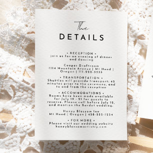 白シンプル結婚モダン詳細 エンクロージャーカード