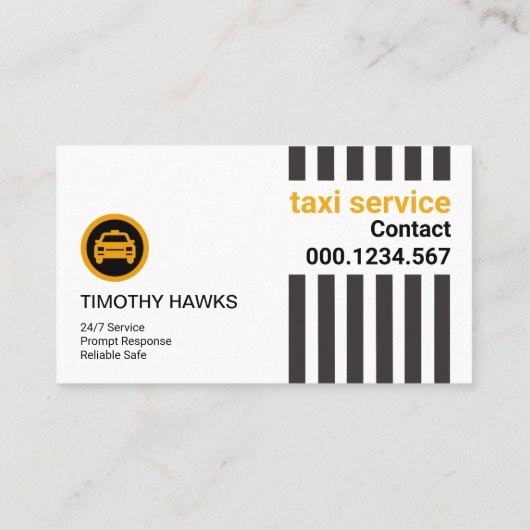 白シンプル線縦断路タクシー 名刺 (裏面)