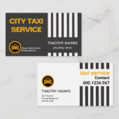 白シンプル線縦断路タクシー 名刺 (正面/裏面)