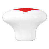 白シンプル背景セラミックプル上の赤いハート セラミックノブ (側面)