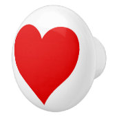 白シンプル背景セラミックプル上の赤いハート セラミックノブ (右)