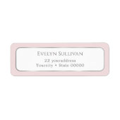 白シンプル色ピンクシルバー差出人住所ラベル ラベル (正面)