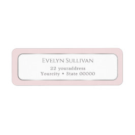 白シンプル色ピンクシルバー差出人住所ラベル ラベル