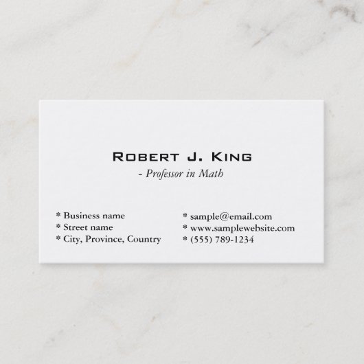 白シンプル色 名刺 (正面)