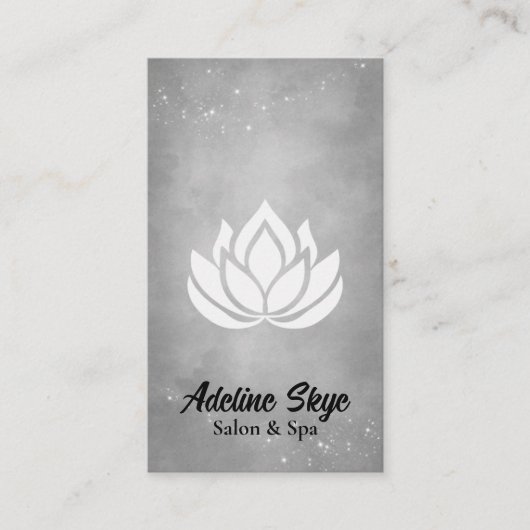 白シンプル蓮 名刺 (正面)