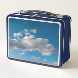 白シンプル雲 メタルランチボックス