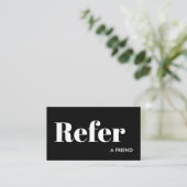 白シンプル黒が友達を参照 紹介カード (スタンド正面)