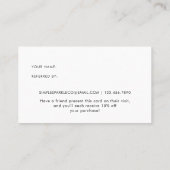 白シンプル黒が友達を参照 紹介カード (裏面)