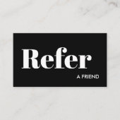 白シンプル黒が友達を参照 紹介カード (正面)