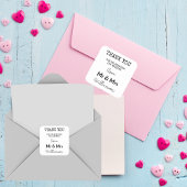 白シンプル黒と黒の夫妻にありがとう スクエアシール