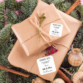 白シンプル黒と黒の夫妻にありがとう スクエアシール