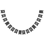 白シンプル黒のミスター・アンド・ミセス結婚ズ バンティングフラッグ (全)