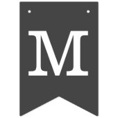 白シンプル黒のミスター・アンド・ミセス結婚ズ バンティングフラッグ (第2の旗)