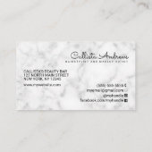 白シンプル黒の大理石のロゴ 名刺 (裏面)