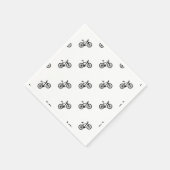 白シンプル黒の手書き自転車 スタンダードカクテルナプキン (角)