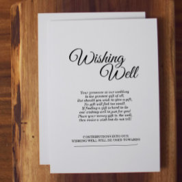 白シンプル黒の書道が願い込み エンクロージャーカード