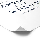 白シンプル黒の結婚歓迎サイン ポスター (角)