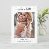 白シンプル黒スタイリッシュ写真大学院生 案内状 (スタンド正面)