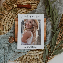 白シンプル黒スタイリッシュ写真大学院生 案内状