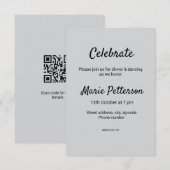 白シンプル黒ミニマルクラシックediバルミツワー エンクロージャーカード (正面/裏面)