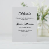 白シンプル黒ミニマルクラシックediバルミツワー エンクロージャーカード (スタンド正面)