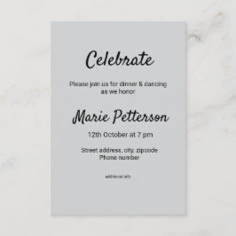 白シンプル黒ミニマルクラシックediバルミツワー エンクロージャーカード