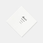 白シンプル黒ミニマルクラシックediバルミツワー スタンダードカクテルナプキン (角)