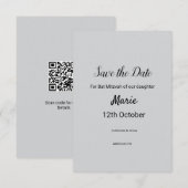 白シンプル黒ミニマルクラシックediバルミツワー セーブザデート (正面/裏面)