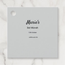 白シンプル黒ミニマルクラシックediバルミツワー フェイバータグ