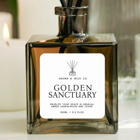 白シンプル黒文字リード拡散ラベル スクエアシール