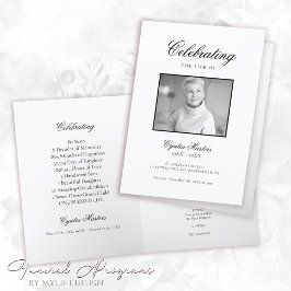 白シンプル黒書写真葬式 プログラム